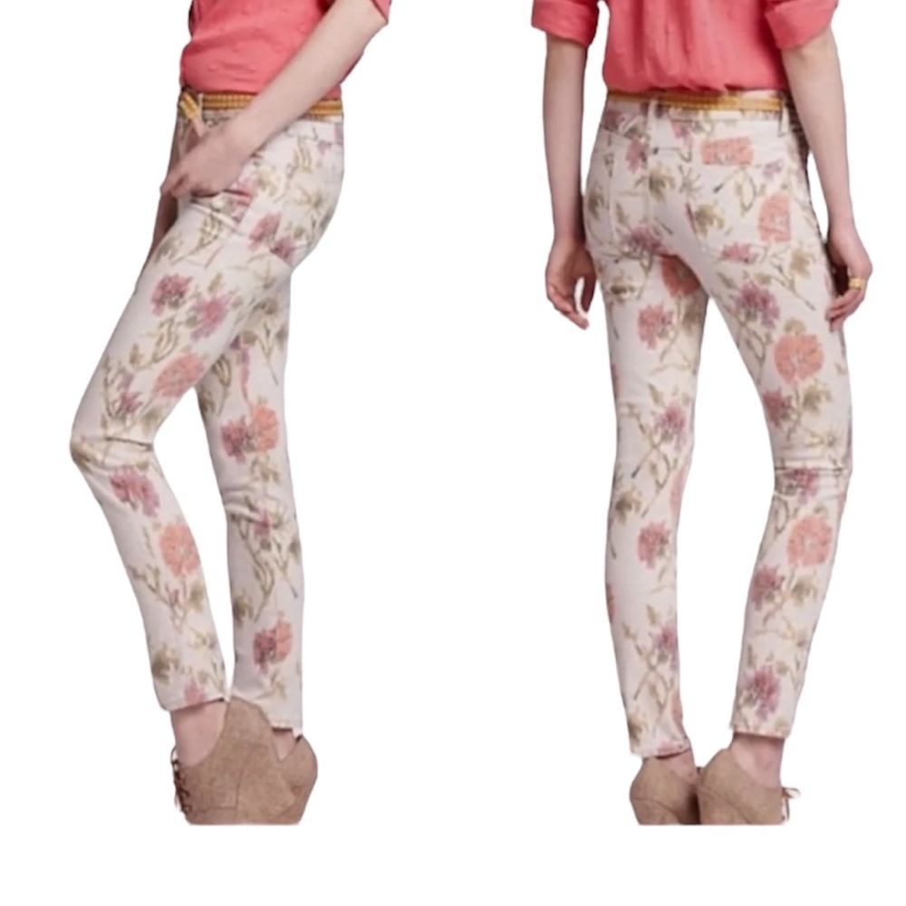 Anthropologie🦎Pilcro & the Letterpress Floral Stet Skinny Jeans🌵